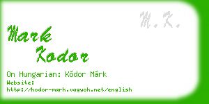 mark kodor business card